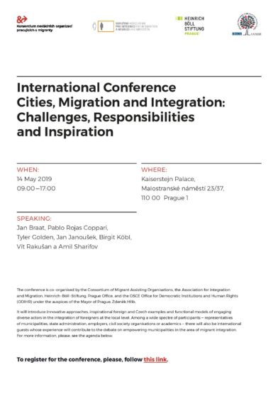International Conference Cities, Migration and Integration: Challenges, Responsabilities and Inspiration – 14. 5. 2019
